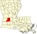 Map of Louisiana highlighting Allen Parish